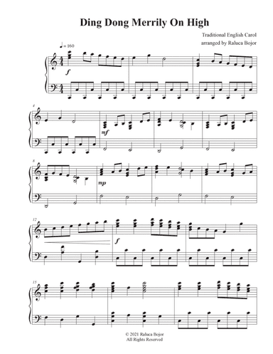 Ding Dong Merrily On High (advanced piano)