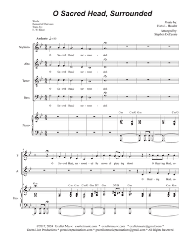 O Sacred Head, Surrounded (Vocal Quartet - (SATB)