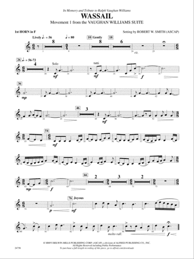 Wassail: 1st F Horn