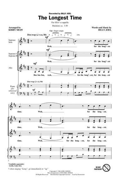 The Longest Time (arr. Kirby Shaw)