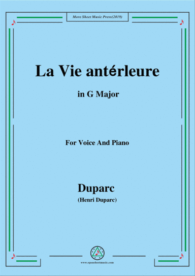 Duparc-La Vie antérleure in G Major