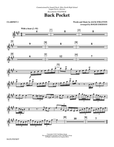 Back Pocket (arr. Roger Emerson) - Clarinet 2