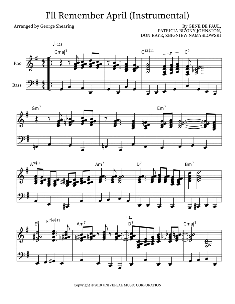 I'll Remember April (Instrumental)