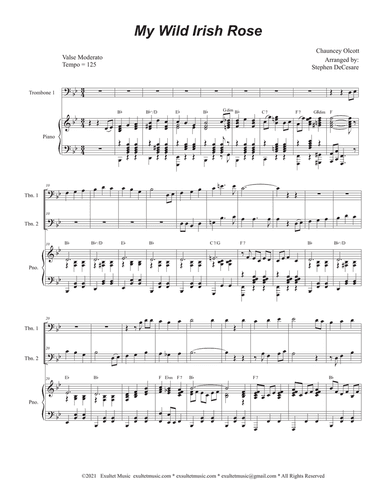 My Wild Irish Rose (Trombone Duet)