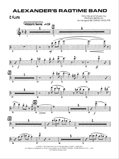 Alexander's Ragtime Band: Flute