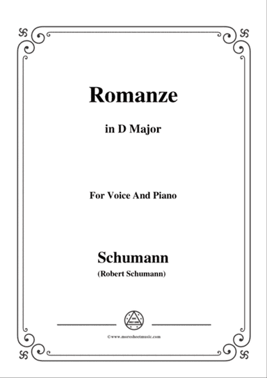Schumann-Romanze,in D Major,for Voice and Piano
