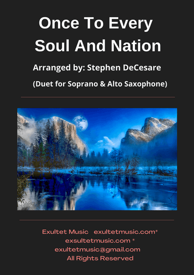 Once To Every Soul And Nation (Duet for Soprano and Alto Saxophone)
