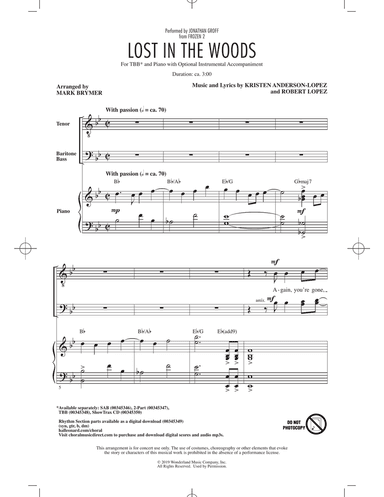 Lost In The Woods (from Disney's Frozen 2) (arr. Mark Brymer)