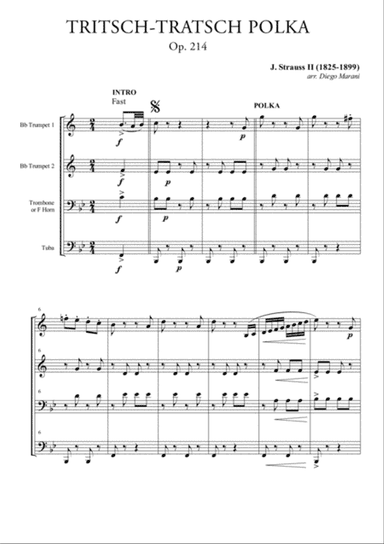 Tritsch-Tratsch Polka for Brass Quartet