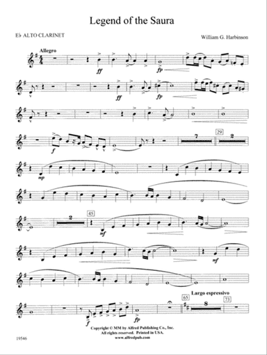 Legend of the Saura: E-flat Alto Clarinet