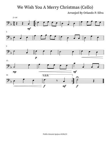 We Wish You A Merry Christmas - Score Only