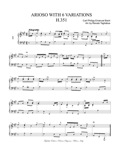 Bach C.P. Emanuel, ARIOSO WITH 6 VARIATIONS
