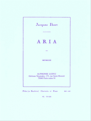 Aria for Flute (or Oboe), Clarinet and Piano