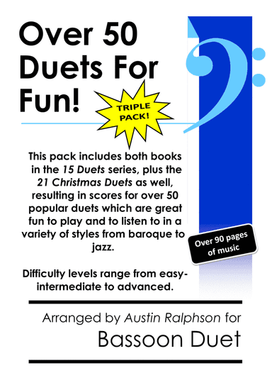 TRIPLE PACK of Bassoon Duets - contains over 50 duets including Christmas, classical and jazz