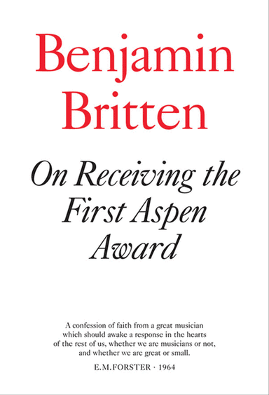 On Receiving the Aspen Award