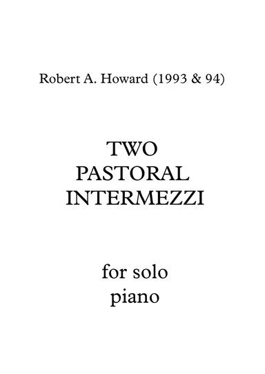Two Pastoral Intermezzi