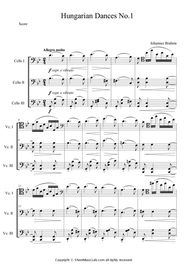 Hungarian Dances No.1 in G minor, Allegro molto