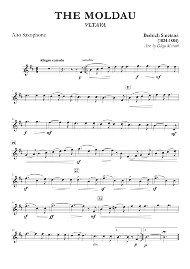 The Moldau for Alto and Tenor Saxophone with Piano