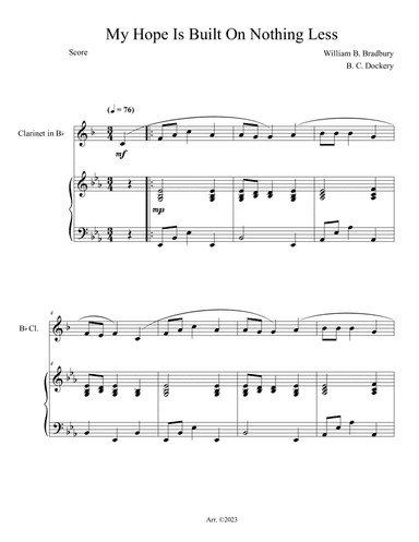 My Hope is Built on Nothing Less (Clarinet Solo with Piano Accompaniment)