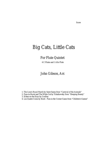 Big Cats, Little Cats - Cat Music for Five Flutes