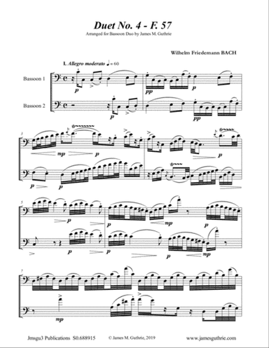 WF Bach: Duet No. 4 for Bassoon Duo