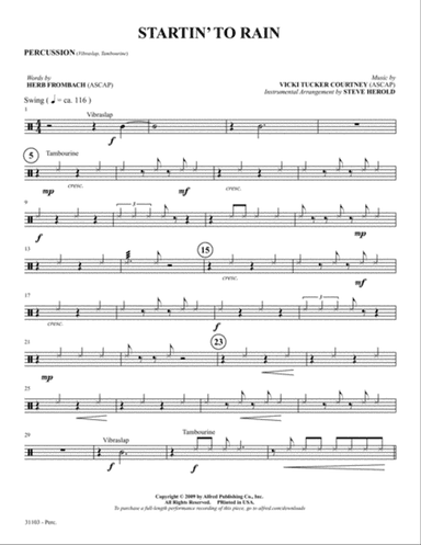 Startin' to Rain: 1st Percussion