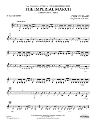 The Imperial March (Darth Vader's Theme) - Bb Bass Clarinet