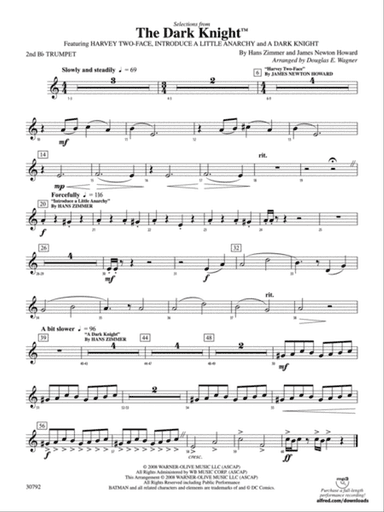 The Dark Knight, Selections from: 2nd B-flat Trumpet