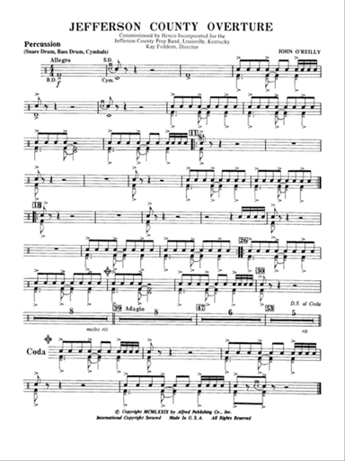 Jefferson County Overture: 1st Percussion