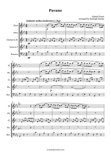 Pavane by Gabriel Faure - Wind quintet