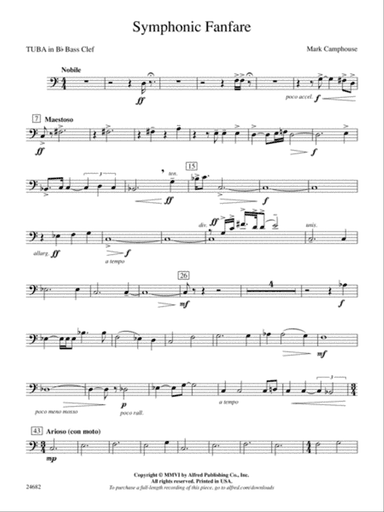 Symphonic Fanfare: (wp) B-flat Tuba B.C.