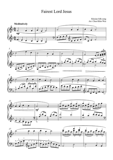Fairest Lord Jesus (piano solo)
