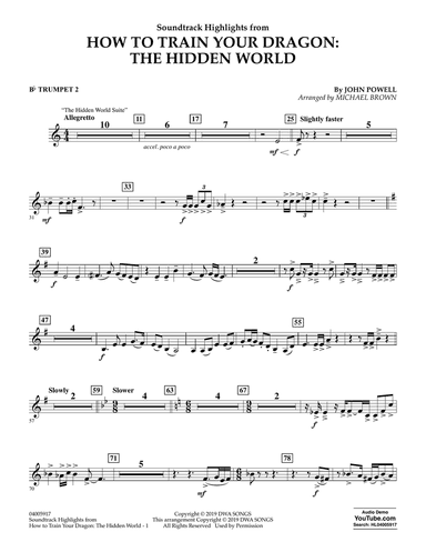 How To Train Your Dragon: The Hidden World (arr. Michael Brown) - Bb Trumpet 2
