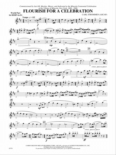 Flourish for a Celebration: (wp) 1st Horn in E-flat