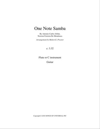 One Note Samba (samba De Uma Nota So)