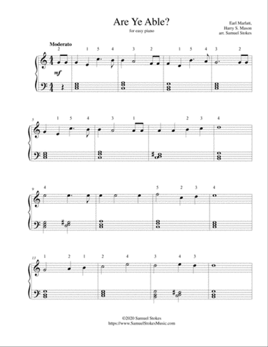 Are Ye Able - for easy piano