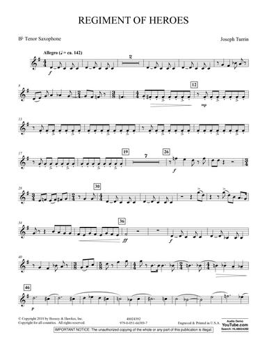 Regiment Of Heroes Windependence Artist Level - Bb Tenor Saxophone