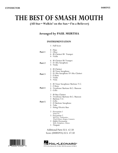 The Best of Smash Mouth (arr. Paul Murtha) - Conductor Score (Full Score)