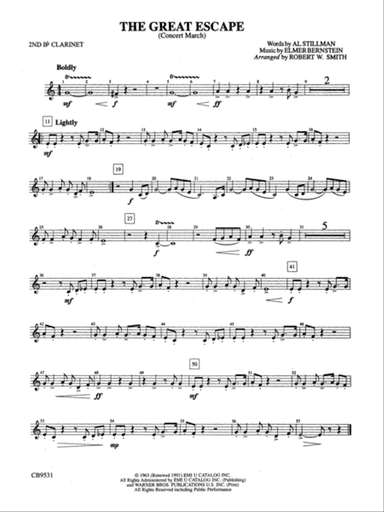 The Great Escape March: 2nd B-flat Clarinet