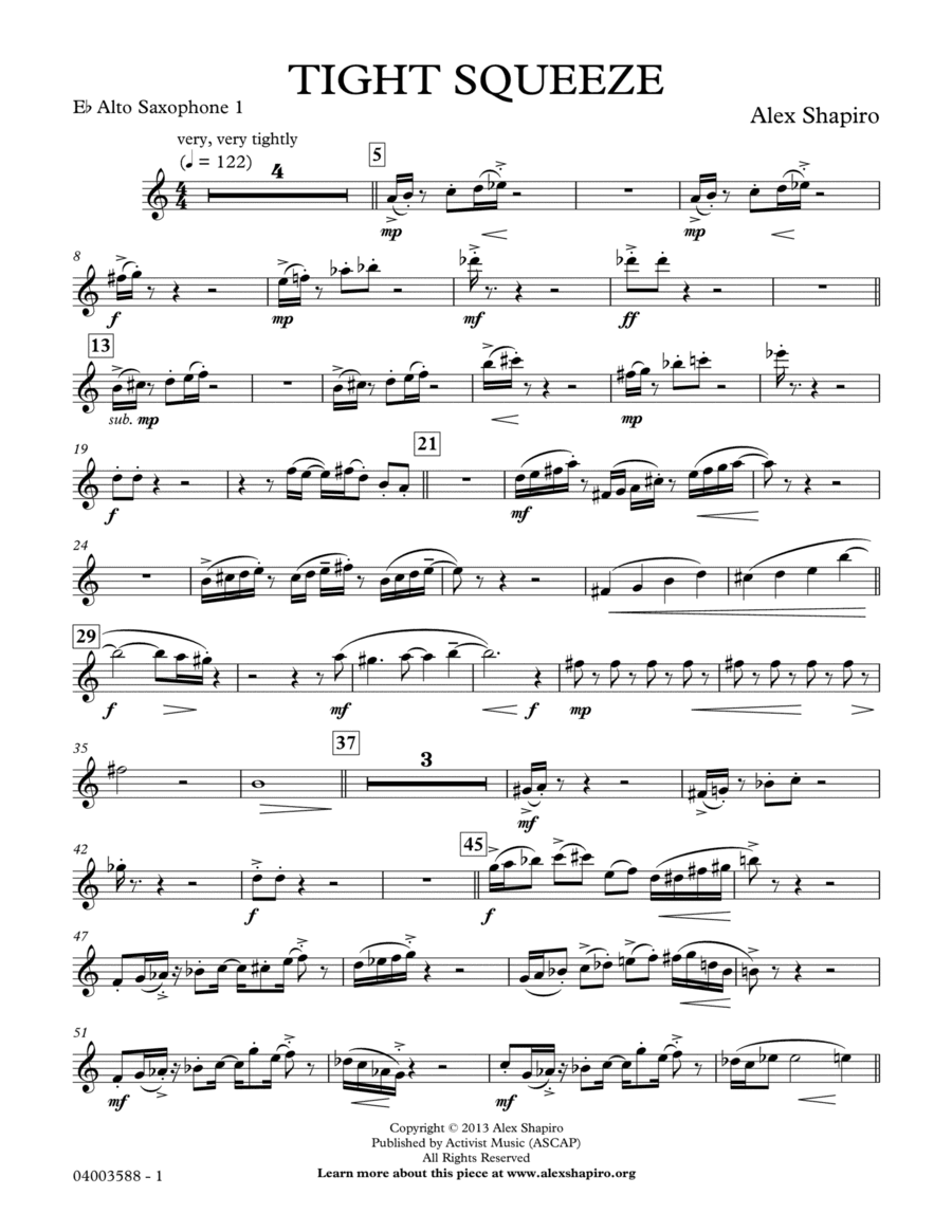 Tight Squeeze - Eb Alto Saxophone 1