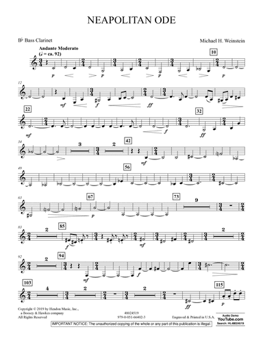 Neapolitan Ode - Bb Bass Clarinet