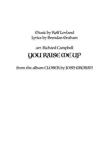 You Raise Me Up