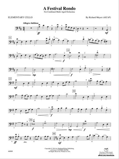A Festival Rondo: Elementary Cello