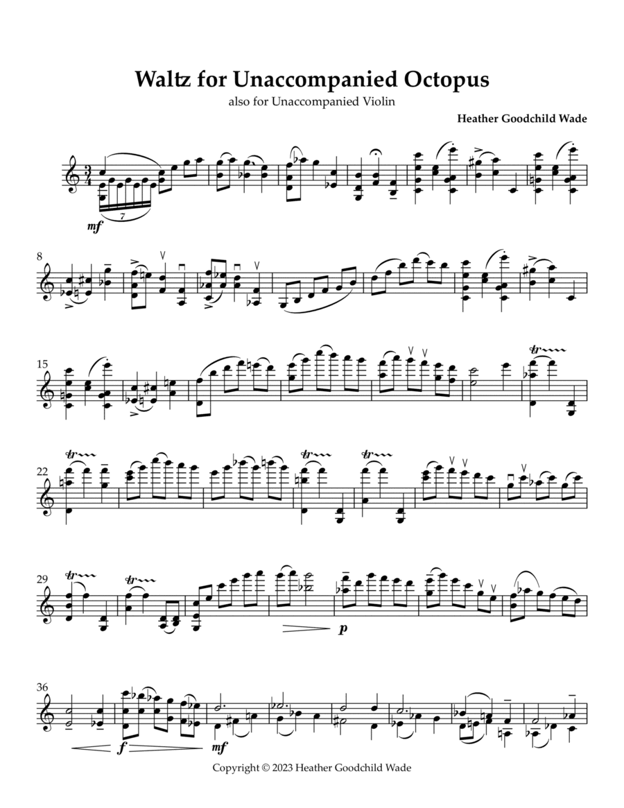 Waltz for Unaccompanied Octopus