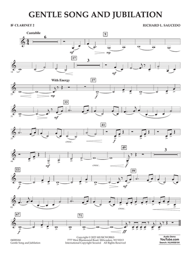 Gentle Song And Jubilation - Bb Clarinet 2
