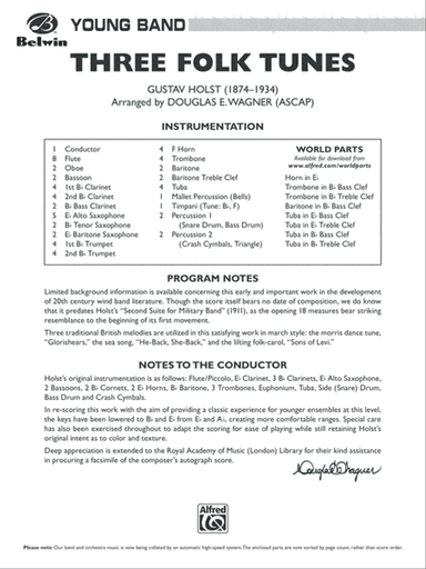 Three Folk Tunes: Score