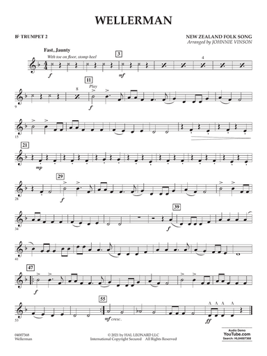 Wellerman (arr. Johnnie Vinson) - Bb Trumpet 2