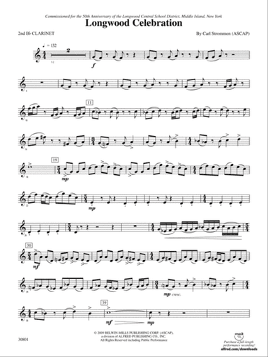 Longwood Celebration: 2nd B-flat Clarinet