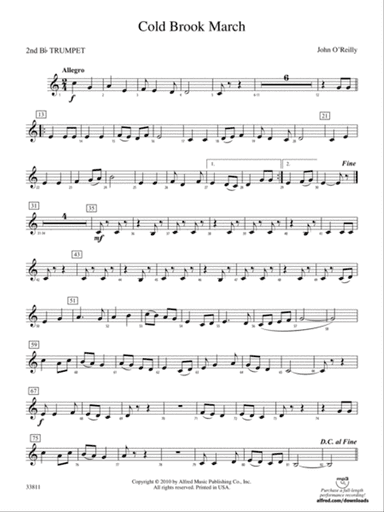 Cold Brook March: 2nd B-flat Trumpet