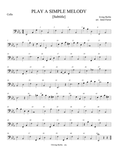 Won't You Play a Simple Melody